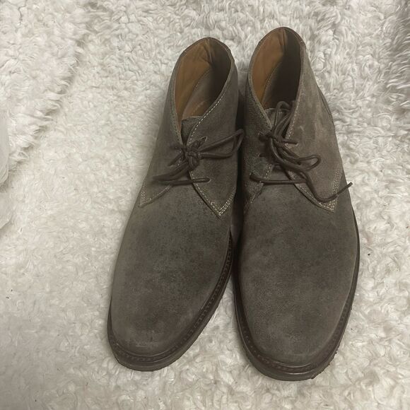 Johnston & Murphy lace up Boots leather Suede  Brown pebble leather trim SZ10.5M main image 6